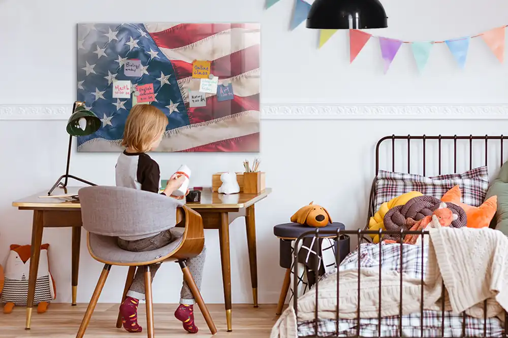 Magnetická nástěnná tabule s motivem vlajky USA
