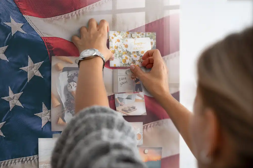 Magnetická nástěnná tabule s motivem vlajky USA