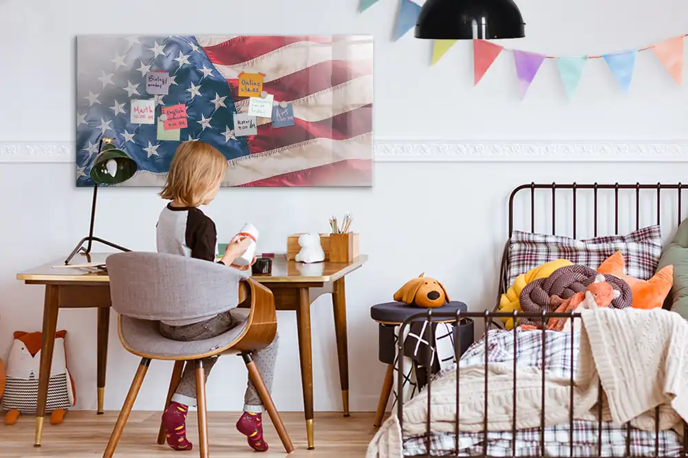Magnetická nástěnná tabule s motivem vlajky USA