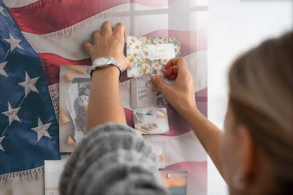 Magnetická nástěnná tabule s motivem vlajky USA