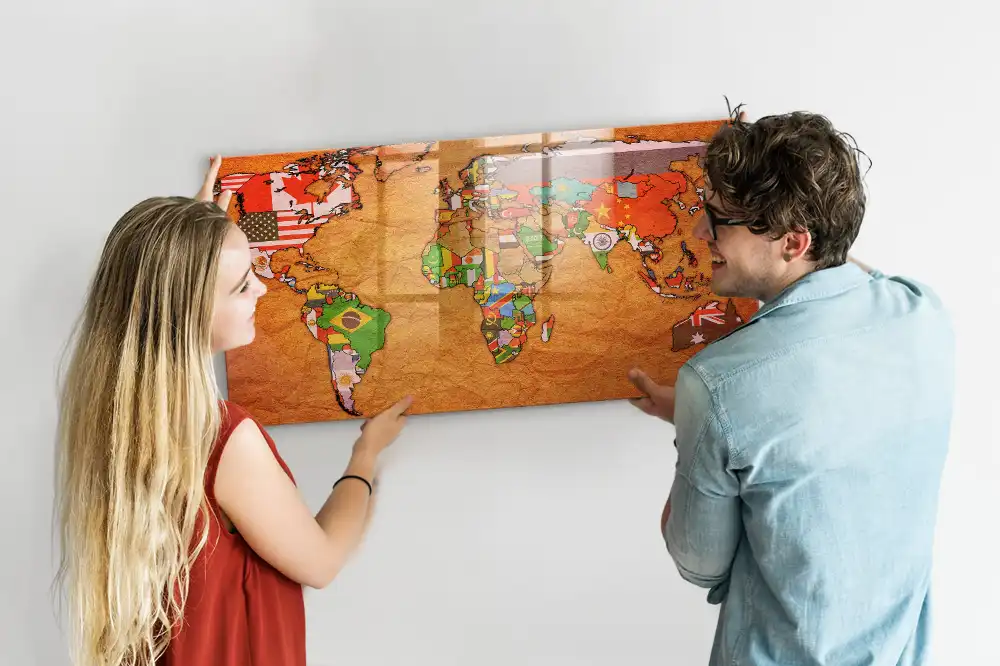 Magnetická tabule politická mapa světa