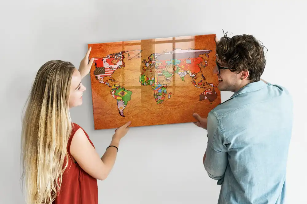 Magnetická tabule politická mapa světa
