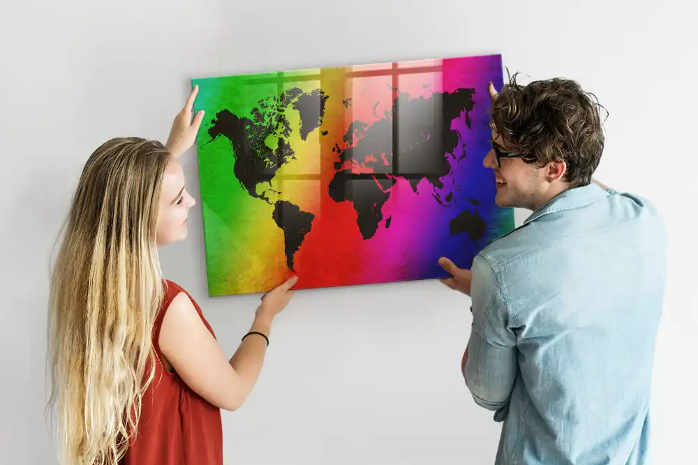 Magnetická tabule s atlasem světa