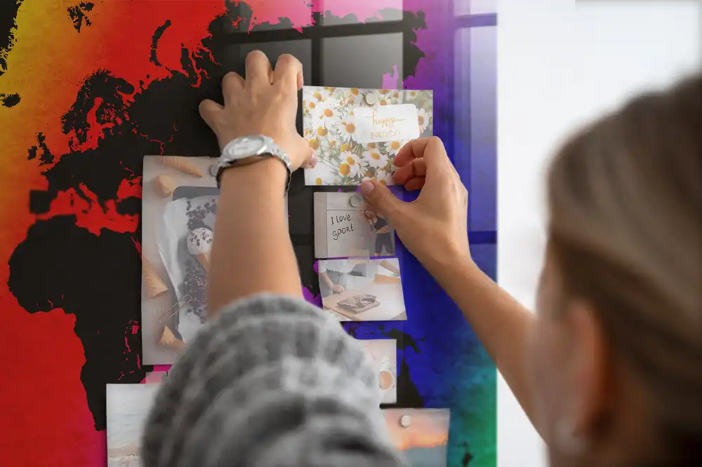 Magnetická tabule s atlasem světa