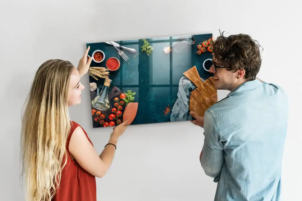 Magnetická tabule na zeď pro kuchyňské doplňky