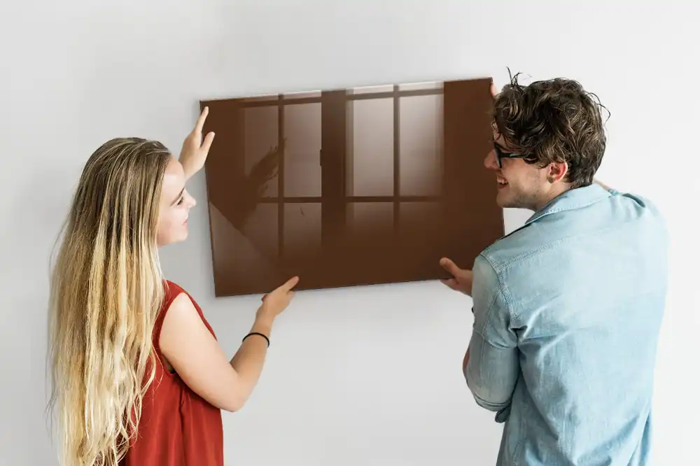 Hnědá skleněná magnetická tabule