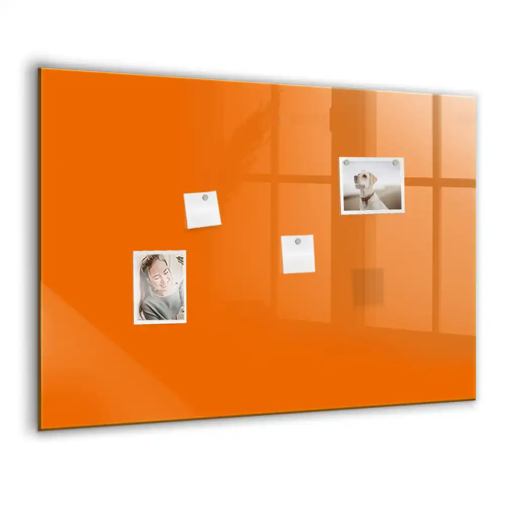 Oranžová skleněná magnetická tabule