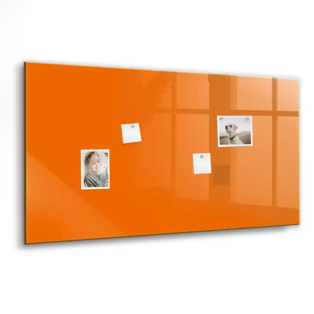 Oranžová skleněná magnetická tabule