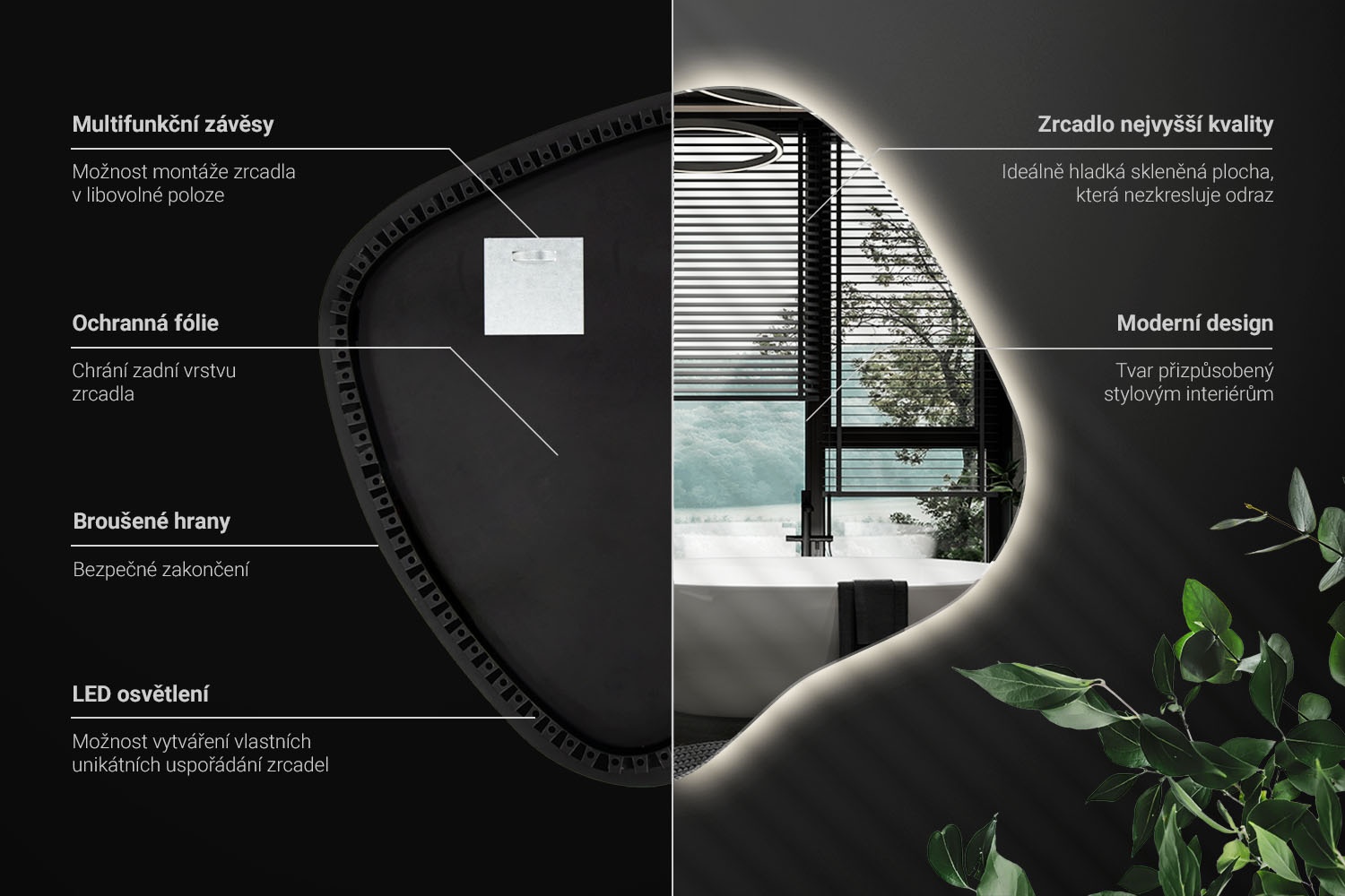 Informace o technick&yacute;ch parametrech LED zrcadla